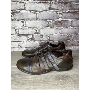Bruno Verri Brown Leather Metallic Fashion Shoes Sneakers Men Sz 42EU/9M US